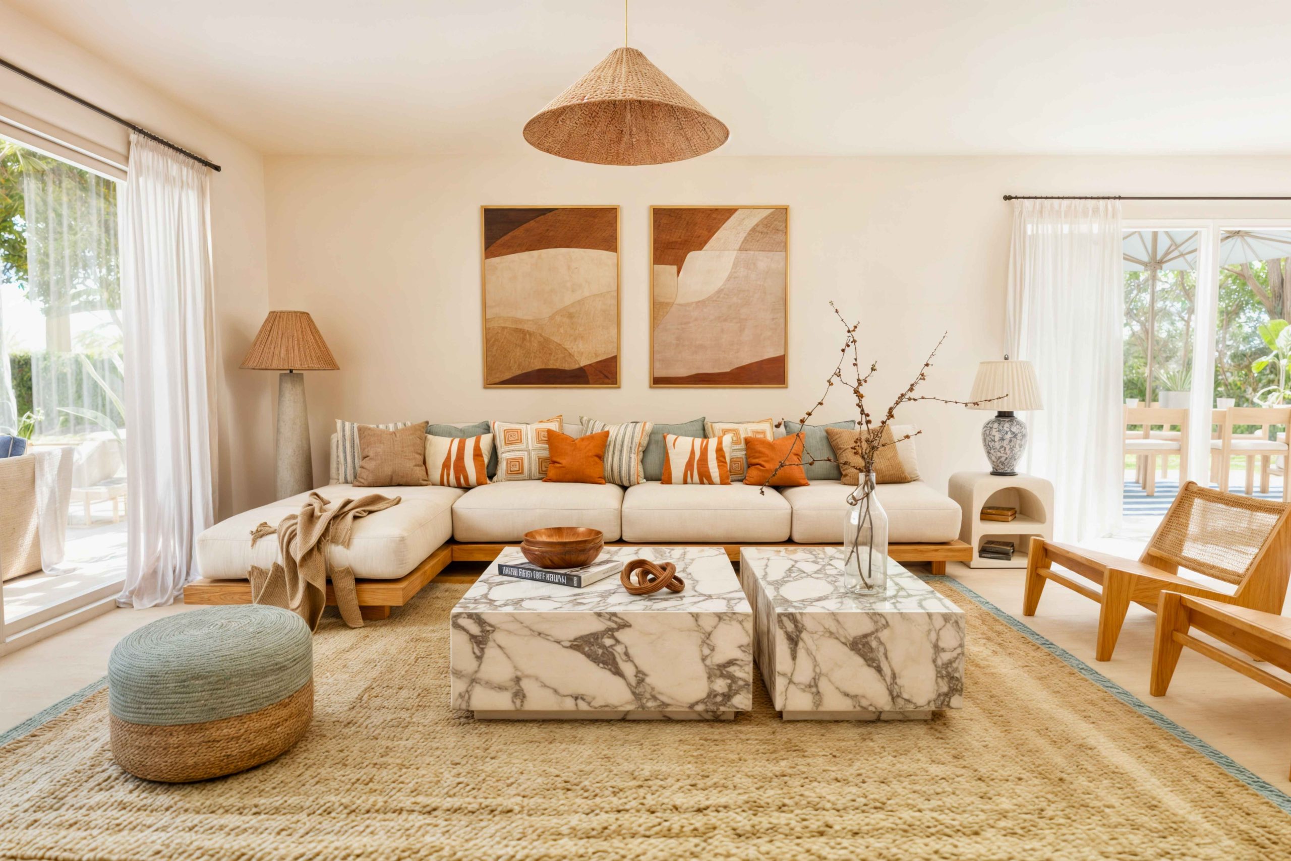 salon villa méditerranéenne location saisonnière Sainte-Maxime