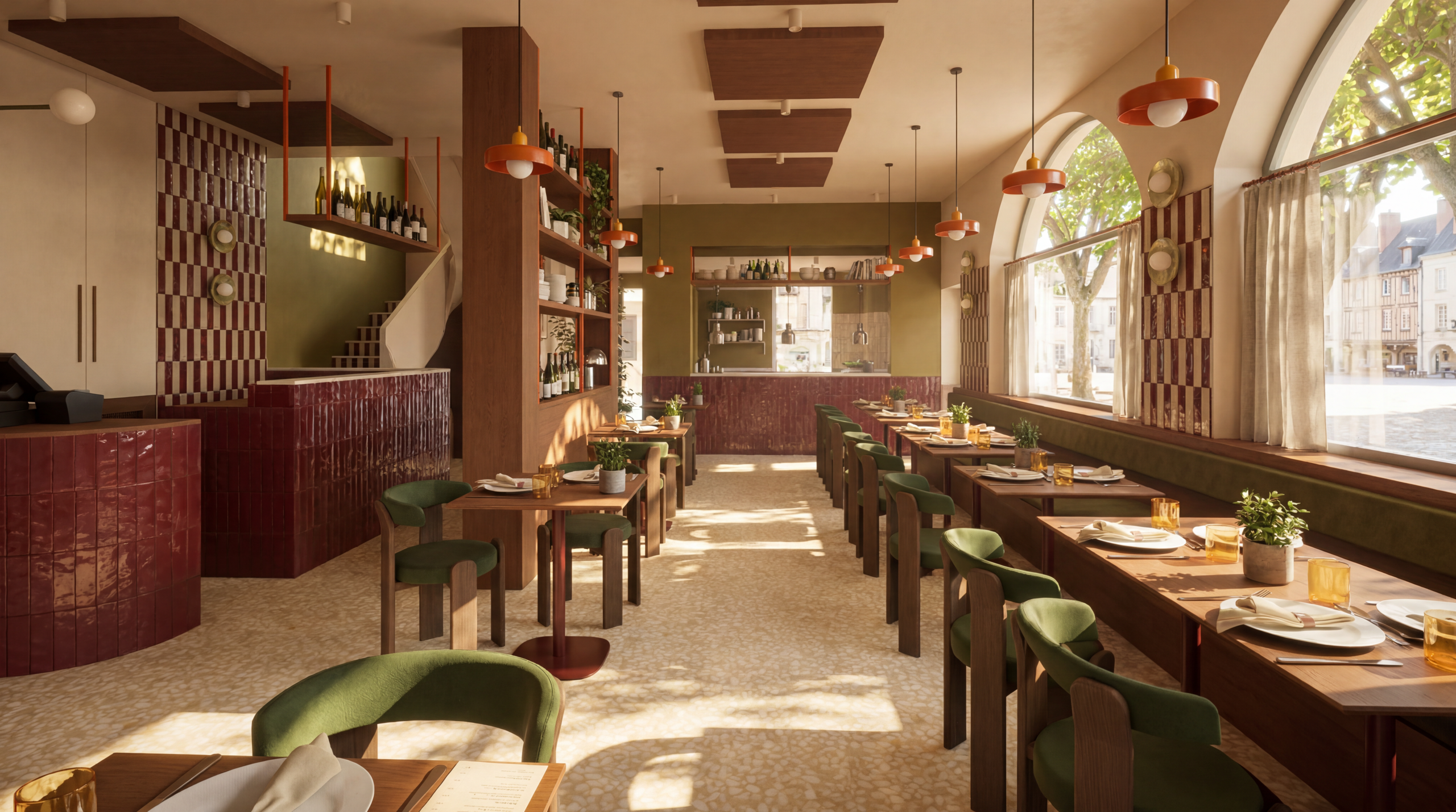 Salle de restaurant Table à Blois — aménagement intérieur Marie Heuman